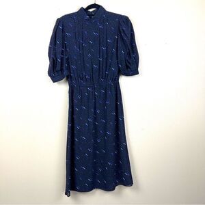 Vintage Charlee Allison Dress Polka Dot Sheer Black Size 14